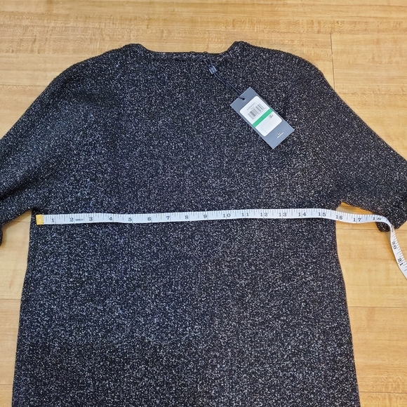 Tommy Hilfiger Womens Black Metalic Sweater M Ruffle Shirtsleeves - Picture 6 of 8